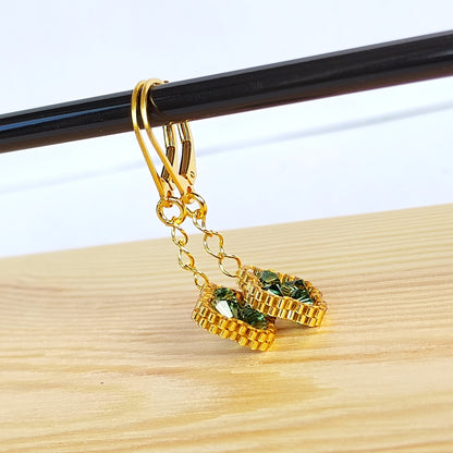 Zlatozelené se swarovski (č. 1753)