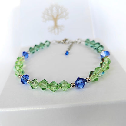 Náramek Swarovski modrozelený (č. 375)