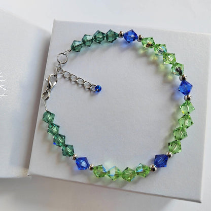 Náramek Swarovski modrozelený (č. 375)