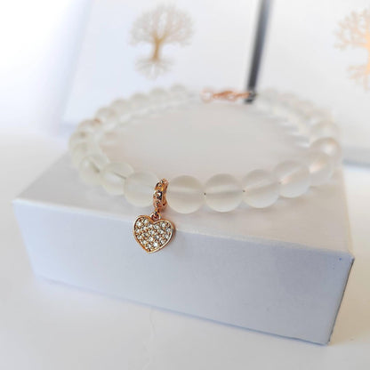 Náramek s rose gold srdíčkem (č. 361)