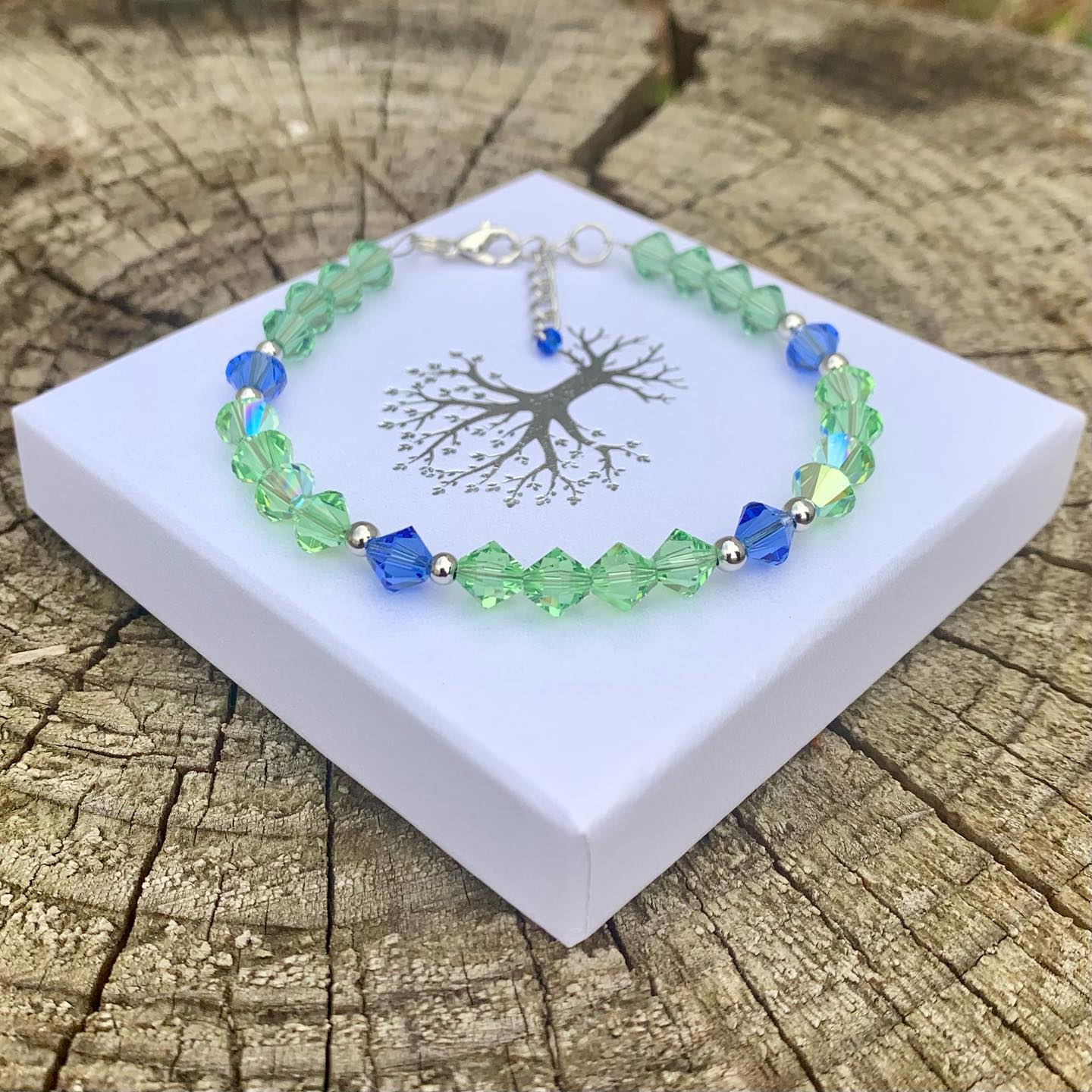 Náramek Swarovski modrozelený (č. 375)