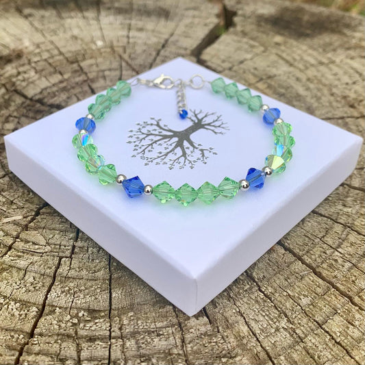 Náramek Swarovski modrozelený (č. 375)